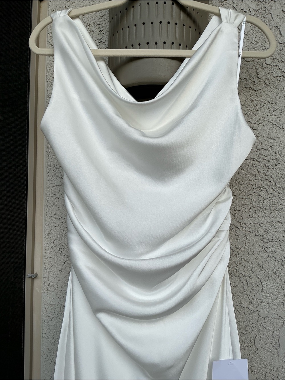 NWT Lulu’s Effortlessly Sensational White Satin Backless Maxi Wedding Dress L XL - Picture 7 of 11